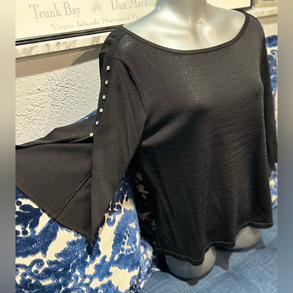 Anne Klein boat neck open split sleeve lightweight sweater Petite 8 vintage - Picture 7 of 15